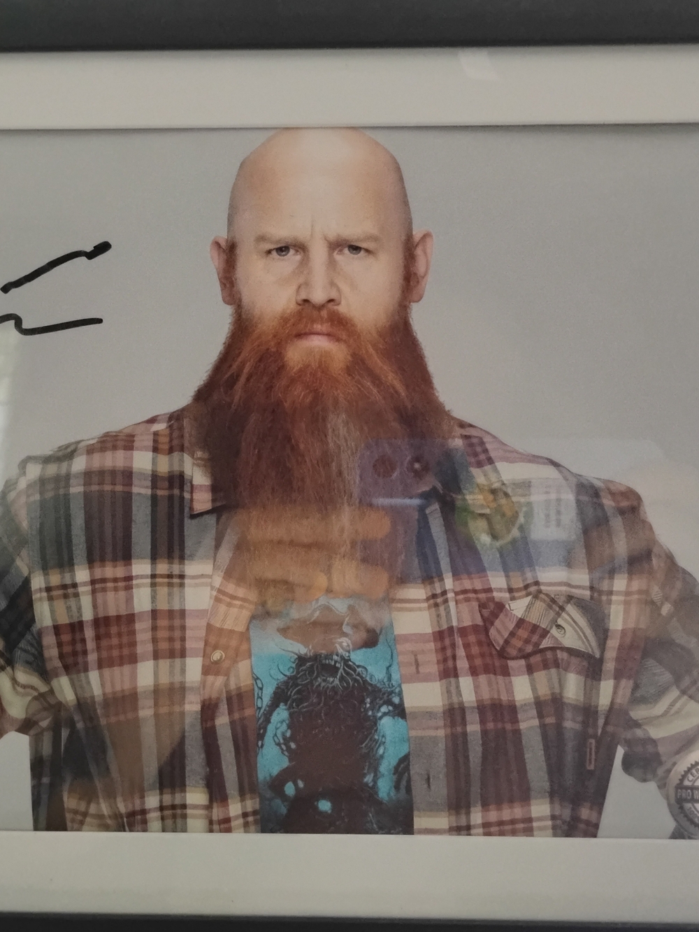 Framed Erick Rowan 8X10 Autograph Wwe Wyatt Sicks